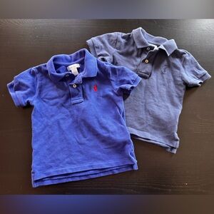 Set of 2 Ralph Lauren Infant Toddler Button Polo Shirts - Excellent Cond - 24 MO